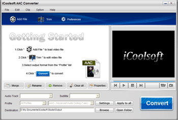Click to view iCoolsoft AAC Converter 3.1.10 screenshot