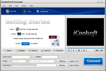 Screenshot of iCoolsoft AC3 Converter