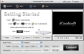 Screenshot of iCoolsoft Apple TV Converter for Mac
