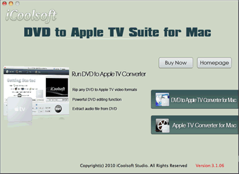 iCoolsoft DVD to Apple TV Suite for Mac
