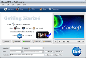 iCoolsoft DVD to iPod Converter Screenshot