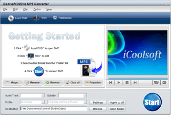 iCoolsoft DVD to MP3 Converter Screenshot