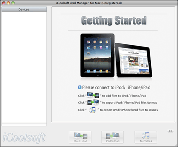 Screenshot of iCoolsoft iPad Manager for Mac