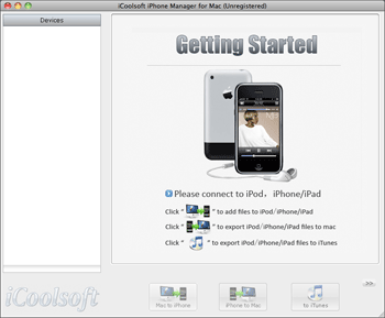 Screenshot of iCoolsoft iPhone Manager for Mac