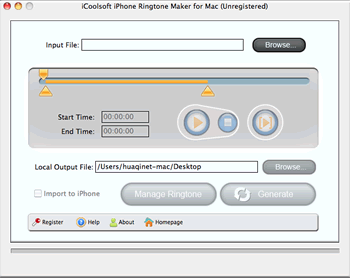 Screenshot of iCoolsoft iPhone Ringtone Maker for Mac