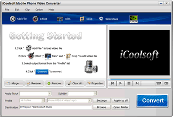iCoolsoft Mobile Phone Video Converter 3.1.12 screenshot