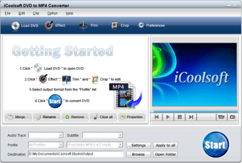 Screenshot of iCoolsoft MP4 Converter Suite
