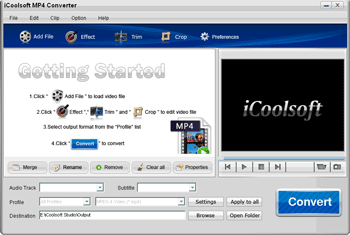 iCoolsoft MP4 Converter 3.1.10 screenshot