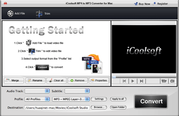 iCoolsoft MP4 to MP3 Converter for Mac