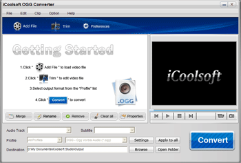 Click to view iCoolsoft OGG Converter 3.1.10 screenshot