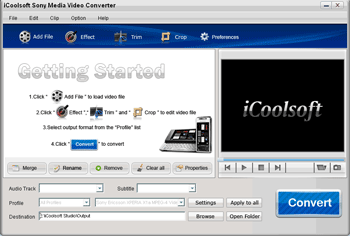 Screenshot of iCoolsoft Sony Media Video Converter