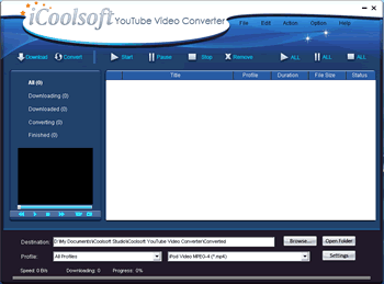 Screenshot of iCoolsoft YouTube Video Converter