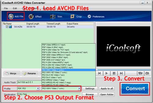avchd to ps3