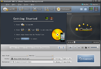 iCoolsoft DVD to iPhone Converter screenshot