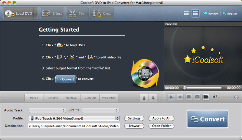 iCoolsoft DVD to iPod Converter for Mac 5.0.6 full