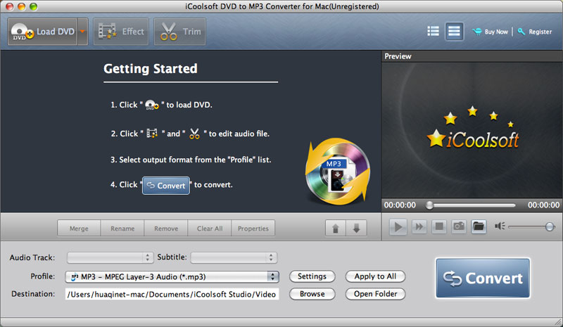 iCoolsoft DVD to MP3 Converter for Mac software